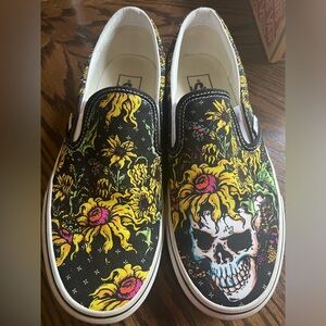 “Beauty skull” slip on vans